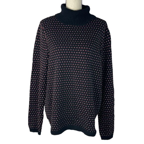 Karen Scott XX-Large Turtleneck Sweater Tight Knit Long Sleeve Stretch Black New - Picture 1 of 8